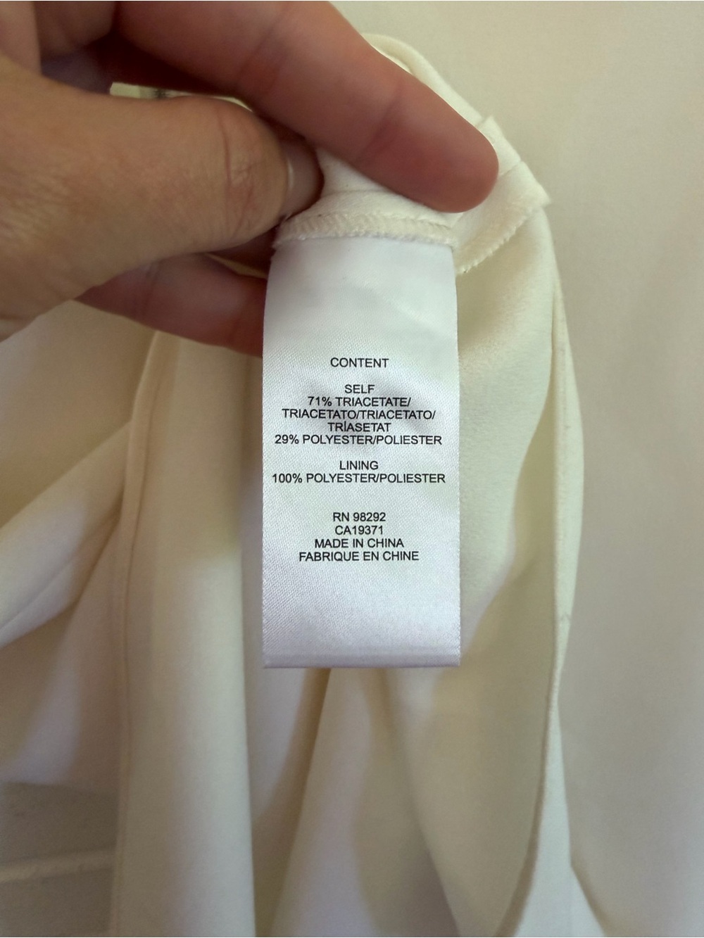 Tibi Triacetate Shift Dress w/ Detachable Asymmetrical Hem, Ivory, SZ 0 NWT - Picture 11 of 12